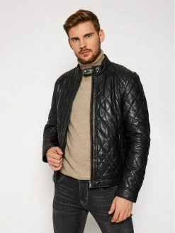 JOOP! Άνδρες Δερμάτινα Μπουφάν Μπουφάν δερμάτινο Marty 1500119 Μαύρο Regular Fit