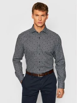 JOOP! Άνδρες Casual Πουκάμισα Πουκάμισο 17 Jsh-04Panko 30028612 Σκούρο μπλε Slim Fit