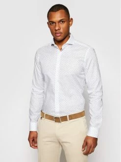 JOOP! Άνδρες Casual Πουκάμισα Πουκάμισο 17 Jsh-52Pajos 30026261 Λευκό Slim Fit