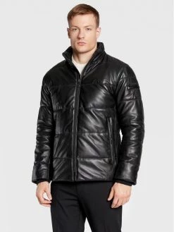 JOOP! Άνδρες Δερμάτινα Μπουφάν Μπουφάν δερμάτινο Hawkey2 1500131 Μαύρο Regular Fit