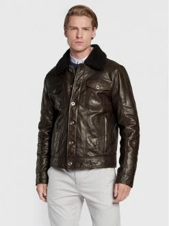 JOOP! Jeans Άνδρες Δερμάτινα Μπουφάν Μπουφάν δερμάτινο Ramsey 2620040 Καφέ Regular Fit