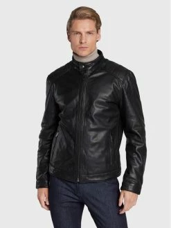 JOOP! Άνδρες Δερμάτινα Μπουφάν Μπουφάν δερμάτινο Garth2_W 1500133 Μαύρο Regular Fit