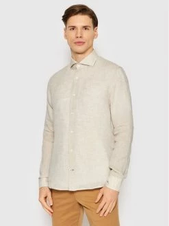 JOOP! Άνδρες Casual Πουκάμισα Πουκάμισο 17 JSH-110Pejos-W 30031307 Μπεζ Slim Fit