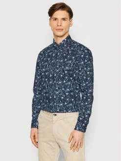 JOOP! Άνδρες Casual Πουκάμισα Πουκάμισο 17 JSH-141Perros-W 30031301 Σκούρο μπλε Slim Fit