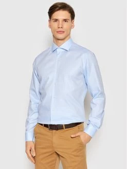 JOOP! Άνδρες Casual Πουκάμισα Πουκάμισο 17 JSH-04Panko 30031250 Μπλε Slim Fit