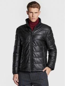 JOOP! Jeans Άνδρες Δερμάτινα Μπουφάν Μπουφάν δερμάτινο Padrick2 2620013 Μαύρο Regular Fit